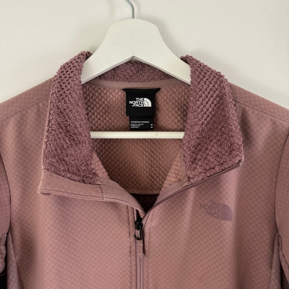 North Face Mauve Zip Up Jacket Women’s Size Medium Fleece Hiking Running - Picture 2 of 11